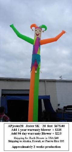 Stock and Custom SkyDancers, CAR WASH Dancers, Tax Air Dancers, 20ft TOR Dancer and Blower $359