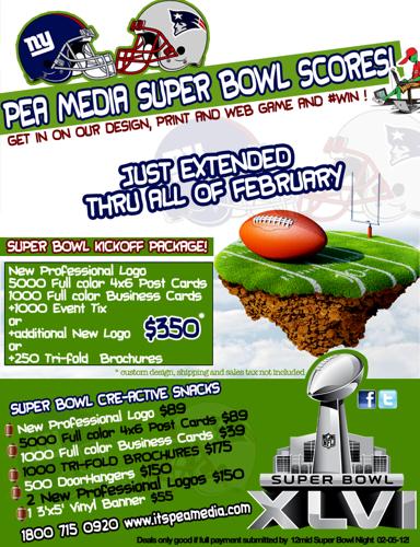Super Bowl Special : Logos Web Brochures Signs Banners Brochures Design and Print
