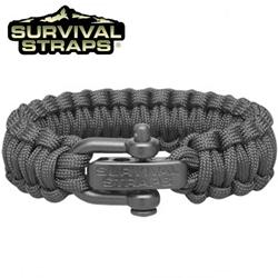 Survival Straps Paracord Survival Bracelet Nylon Closure Black - Small - 6.5