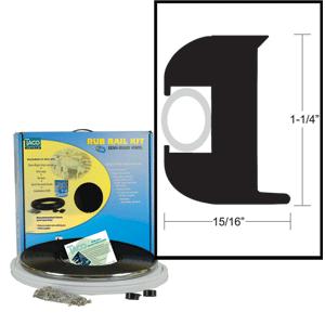 TACO Flex Vinyl Rub Rail Kit - Black w/White Insert (V11-3447BWK50-2)