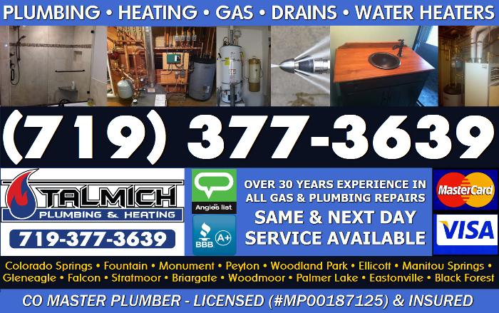 Talmich Plumbing & Heating 719-377-3639 Licensed Plumber Colorado Springs CO