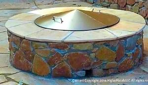 Texas Fire Pit Ring Metal Covers - Stainless Steel Spark Screens.