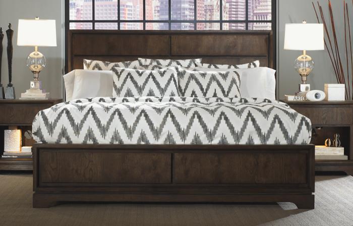 The Wave(Ashbrn) Sable 5 Pc Bedroom Set W Sleigh King Bed
