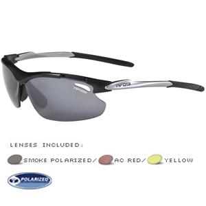 Tifosi Tyrant Interchangeable Lens Polarized Sunglasses - Matte Bla.