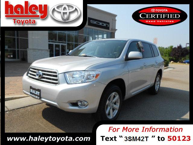 toyota highlander certified haley toyota has it for less-free carfax report b18495 silver