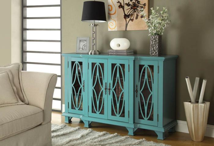 Transitional Blue Cabinet