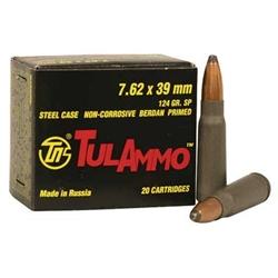 TulAmmo 7.62x39 124Gr Soft Point Bi-Metal 20 Rounds