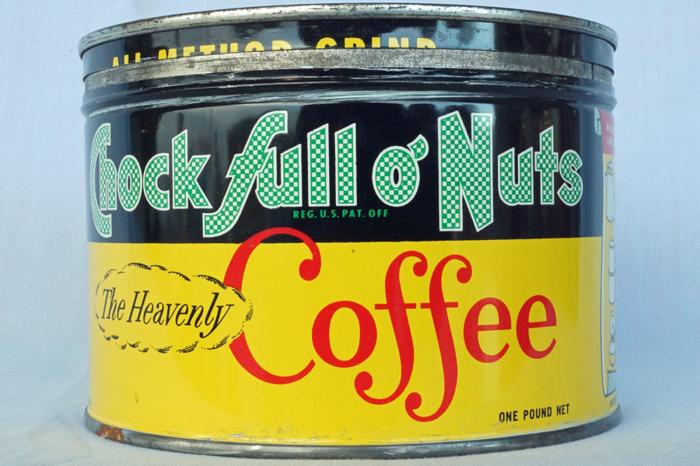 Vintage 1 lb Chock full o' Nuts Coffee Tin Can N.Y.