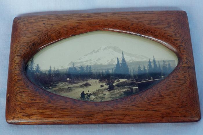 Vintage B/W Photo of Mountain in Wood Frame