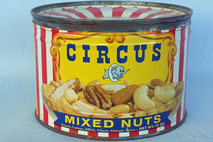 Vintage Circus Mixed Nuts Tin 13 oz.