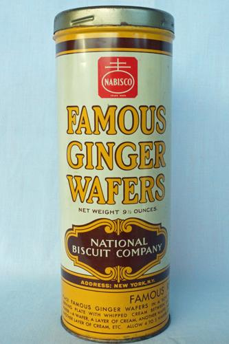 Vintage Nabisco Famous Ginger Wafers Tin 9 1/2 oz.
