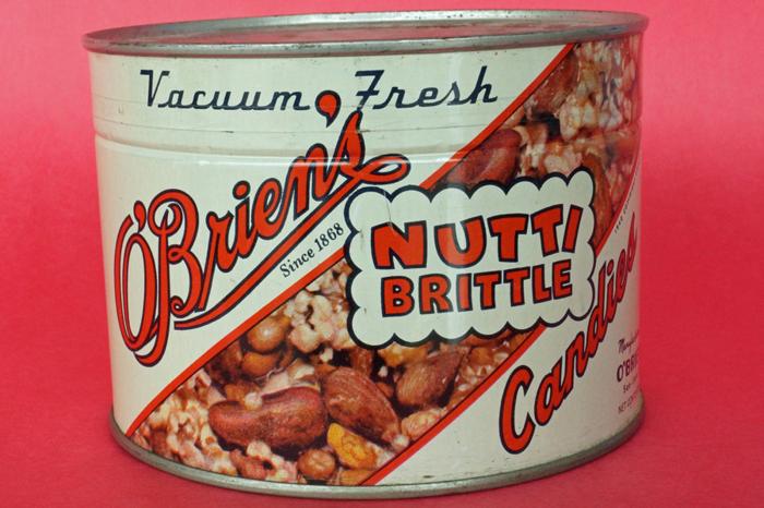 Vintage O'Brien's Nutti Brittle Candy Tin - Unopened!
