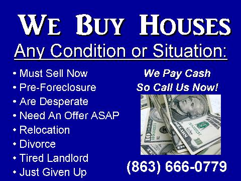 We Buy Houses - Lakeland - Tampa - Orlando - Polk FL Florida