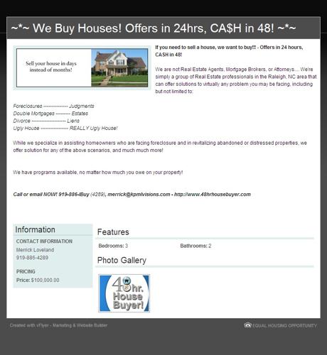 ~*~ We Buy Houses! Offers in 24hrs, CA$H in 48! ~*~