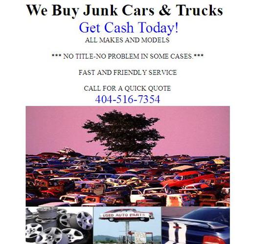 We Buy Junk Cars! - 404-516-7354
