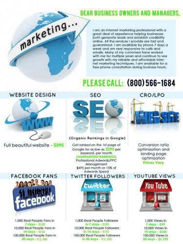 Webdesign As Low As $395 - Seo Ppc Adwords Smm