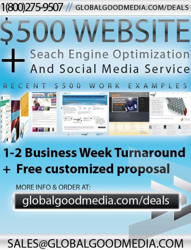 Webdesign, SEO, Social Media $500 Plan