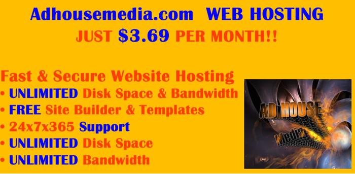 Website Hosting only $3.69 per month