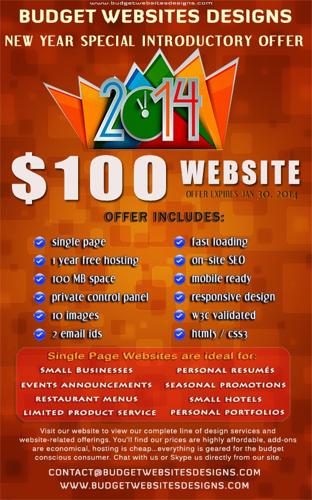 Websites for the Cost Conscious from $100 - All Inclusive