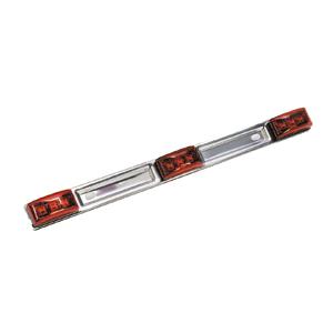 Wesbar Red Waterproof ID Light Bar - Stainless Steel - White Base (.