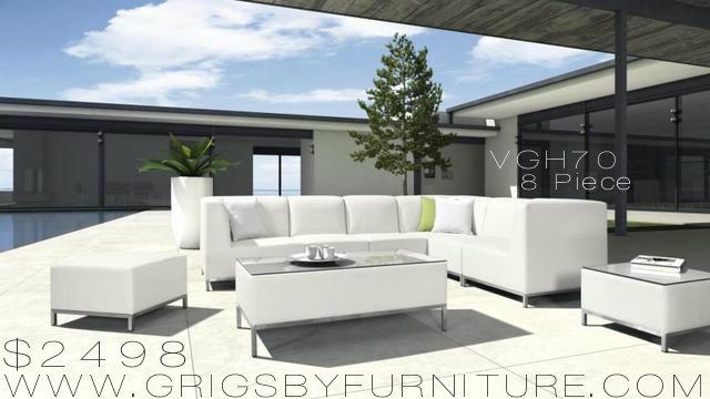 White Patio Sectional Set W/ Matching Table And Accents Outdoor Wicker