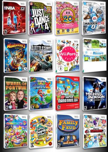 Wii with 16 Wii Games & Over 500 Retro Game