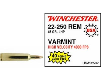Winchester Ammo USA222502 USA 22-250 Rem 45Gr./40