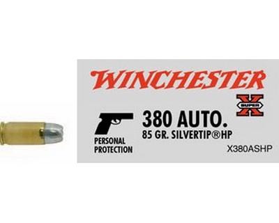 Winchester Ammo X380ASHP SupX 380 Auto 85gr Silvrtip HP/50