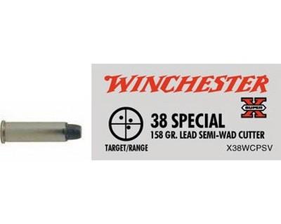 Winchester Ammo X38WCPSV SupX 38SPL 158grLead Semi-Wadcut