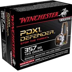 Winchester PDX1 Defender Ammunition 357 SIG 125Gr JHP - 20 Rounds