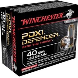 Winchester PDX1 Defender Ammunition 40 Smith & Wesson 180Gr JHP - 20 Rounds