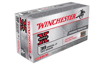 Winchester Super-X 38 Special 125Gr Jacketed Hollow Point +P 50 500.