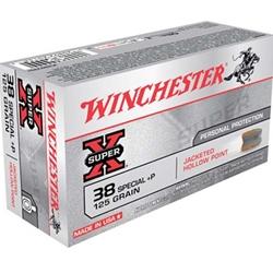 Winchester Super-X Ammunition 38 Special +P 125Gr JHP - 50 Rounds