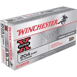 Winchester SuperX 204 Ruger 34Gr Jacketed Hollow Point 20 Rounds