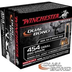 Winchester Supreme Elite DualBond 454 Casull 260Gr Hollow Point 20 Rounds