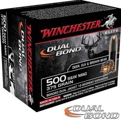 Winchester Supreme Elite DualBond 500 S&W Magnum 375Gr Hollow Point 20 Rounds