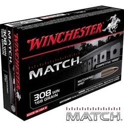 Winchester Supreme Match 308 Winchester 168Gr Sierra MatchKing BTHP - 20 Rounds