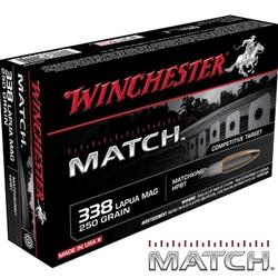 Winchester Supreme Match 338 Lapua Magnum 250Gr Sierra MatchKing BTHP - 20 Rounds