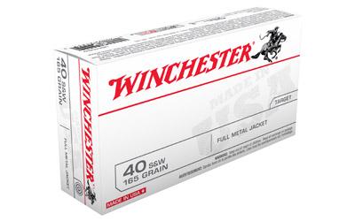 Winchester USA 40 S&W 165Gr Full Metal Jacket Flat 50 500 USA40SW