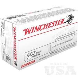 Winchester USA Ammo 357 Magnum 110Gr Jacketed Hollow Point - 50 Rounds