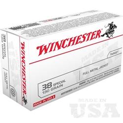Winchester USA Ammunition 38 Special 130Gr Full Metal Jacket - 50 Rounds