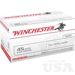 Winchester USA Ammunition 45ACP 230Gr Full Metal Jacket - 100 Rounds