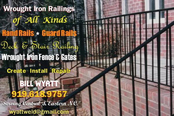 Wrought Iron Railings NC-Stairs Interior Exterior Steps Decks Safety | Raleigh Durham Chapel Hill