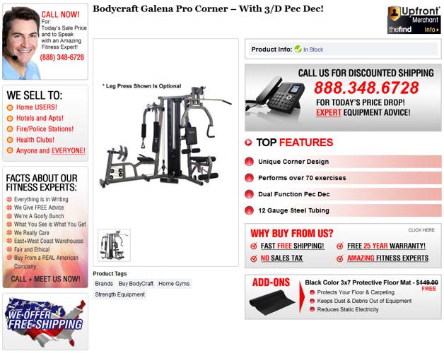 >> WTS ! << Body Craft Galena Pro Corner Free Shipping + No Sales Tax !