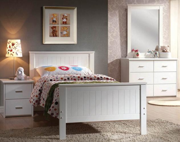 Youth White Twin Bed 30025T