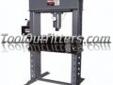 "
AmerEquip 212100 AMQ212100 100 Ton Air/Hydraulic Shop Press with Air Assist
Amerequip presses are made In the USA. The frames are welded for stability. The 10,000 PSI pump easily operates 2"" diameter ram with both a high volume and high pressure