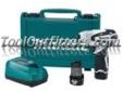 "
Makita TD090DW MAKTD090DW 10.8 Volt Lithium Ion Impact Driver Kit
Features and Benefits:Â Â 
Best power-to-weight ratio at 800 in.lbs of torque and weighing only 2.0 lbs.Â 
Variable speed (0-2,400 RPM) for a wide range of fastening applicationsÂ 
Ultra