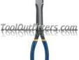 "
Vise Grip 1773389 VGP1773389 11"" Long Reach Diagonal Pliers
Features and Benefits:
Superior long reach design for working in confined areas
Machined jaws for maximum gripping strength
Dipped rubber grips
1-1/8" jaw width
Vise Grip Lifetime Guarantee