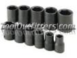 "
S K Hand Tools 4032 SKT4032 11 Piece 1/2"" Drive 6 Point SAE Impact Socket Set
Features and Benefits:
Corrosive resistant and laser engraved every 120 degrees
Nose-down design
SureGripÂ® hex design drives the side of the fastener, not the corner
Made in
