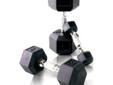 Prevent damage to floors by using these hex dumbbells with rubber heads and ergo handgrips. The ergo design helps to reduce fatigue and maximize comfort. Tone and sculpt your arms, shoulders, back, hips, thighs and much more with dumbbell exercisesNote: